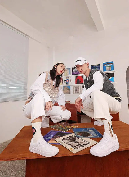 Xtep Skateboarding Shoes Non-Slip Wear-Resistant Casual White Couple Skate Sneakers Male Female Luxury Brand Shoes 881219319851.