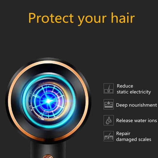 Kemei Powerful Electric Hair Dryer with Overheat Protection System New Hair Drying Machine No Hair Injury Water Ions Hair Blower