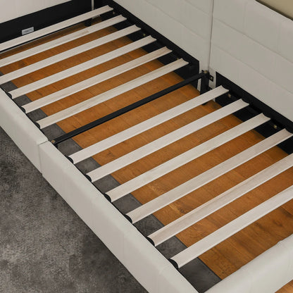 Modernes Einzelbett 90*200 cm, hautfreundliches Samtdesign, Babybett mit hoher Rückenlehne, Beige und Dunkelgrau (ohne Matratze)