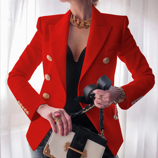 Casual Drehen Unten Kragen Langarm Anzug Oberbekleidung Büro Dame Frühling Herbst Mode Elegante Solide Blazer Mäntel Für Frauen 2023
