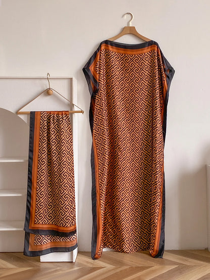 Sommer Neue Mode Afrikanische Kleider Für Frauen Elegante Gedruckt Seide Muslimischen Dame Lange Hijab Kaftan Kleid Oversize Kuwait Abaya