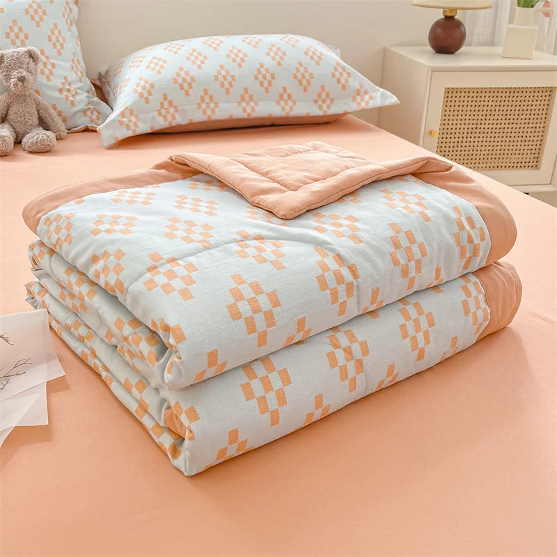 Printed Thin Duvet Skin-friendly Comforter 100x150cm for Kids Quilt Soft Bedspread Summer Blanket edredones (No Pillowcase)