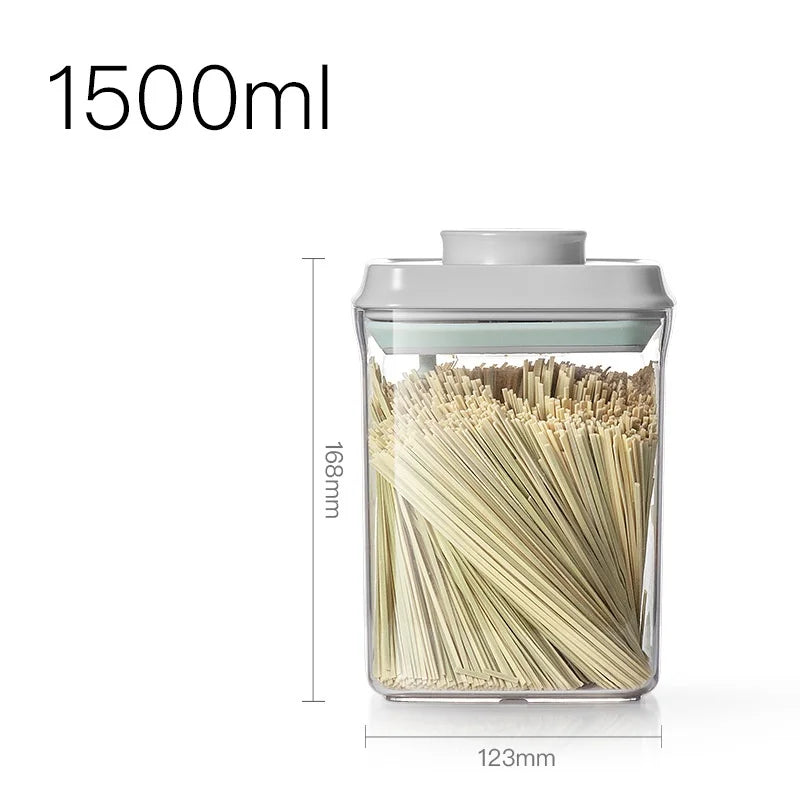 Airtight Food Storage Containers with Lids,Top Pop One Button Control,Air Tight Stackable Dry Cereal Container Set for Pantry