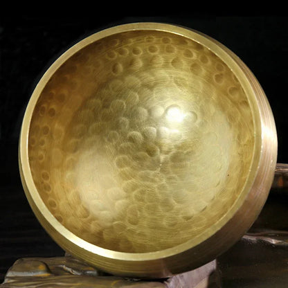Authentic Handmade Tibet Singing Bowl Nepal Brass Meditation Sound Bowl for Yoga Chakra Healing Relaxation with Leather Striker.