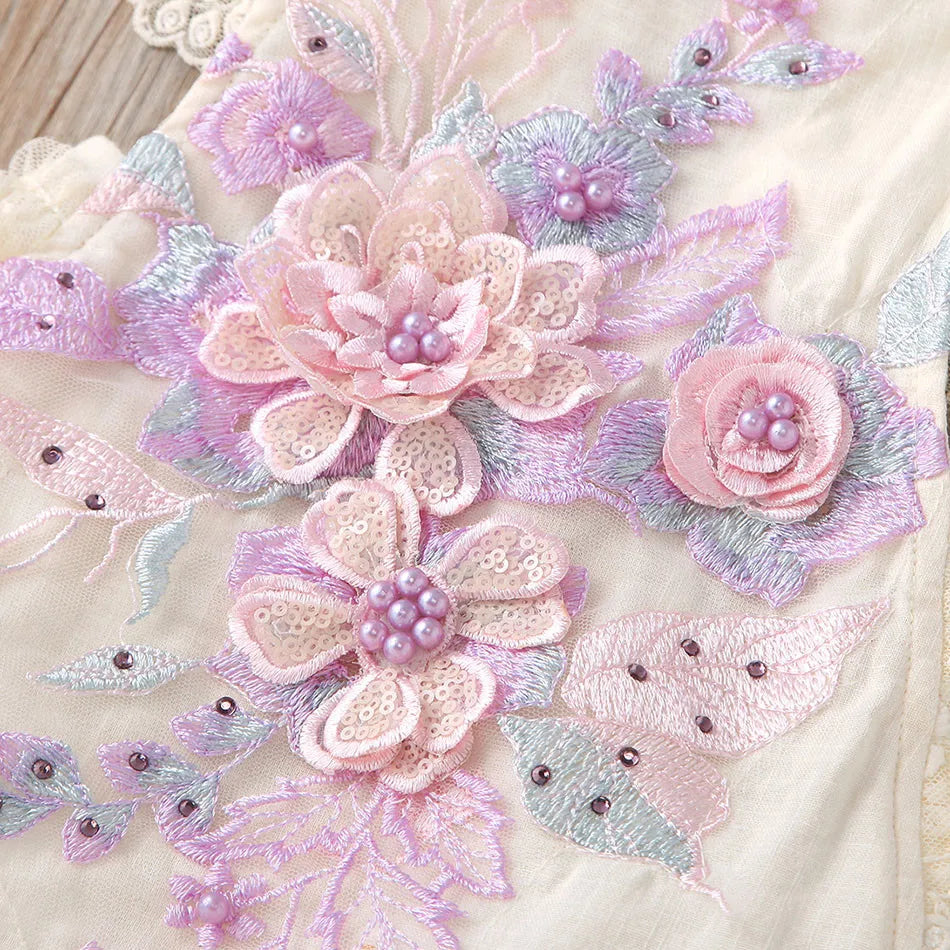 Sommer Baby Kleidung Kleinkind Junge Mädchen Floral Applikationen Body Kleinkind Kinder Rüschen Spitze Strampler Baby Einteiliges 0-24 monate.