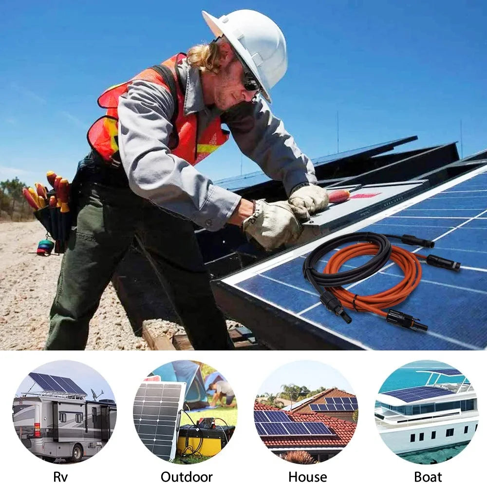 [EU Stock] 2PCS 1M-10M 4mm² 6mm² Solar cable extension cord Solar extension cable Suitable for all PV panel original.