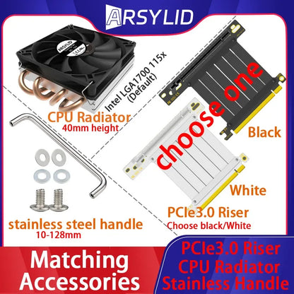 A09 3.8L ITX Chassis A4 HTPC Portable Computer PC Support PCIe 2.5' SSD Drive Mini IPC Flex PSU Case.