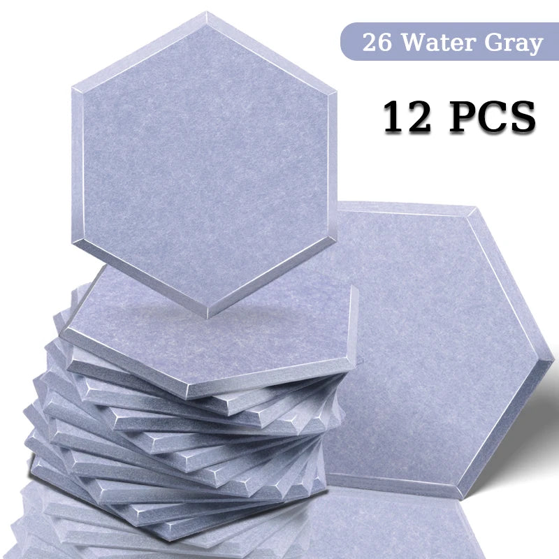 TOUO Acoustic Panel Sound Proof Decorative Wall Panels 12 PCS Acoustic Insulator High Density Noise Absorbing Isolator