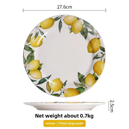 Creative Lemon Plate Ceramic Fruit Dish Ins Style Home Dining Thai Restaurant Tableware.