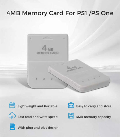BlueRetro 1PC/2PC 4M Memory Card For PS1 Save Game Card  For PlayStation1 PS One Game Consoles Data Saving Progress Memory Card.