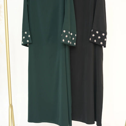 Eid Muslim Dubai Dresses for Women abaya Jalabiya Floral Embroidery Ramadan Morocco Dubai Robe Abayas Kaftan Islam Vestidos 2024.