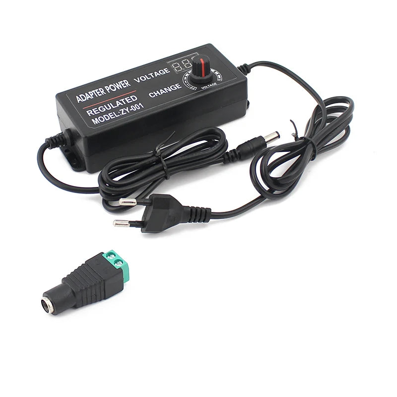 AC DC Adjustable Adapter 12V Volt LED Display Screen Power Supply 220V TO 3V 5V 9V 12V 24V 36V With DC Jack Connector Plug.