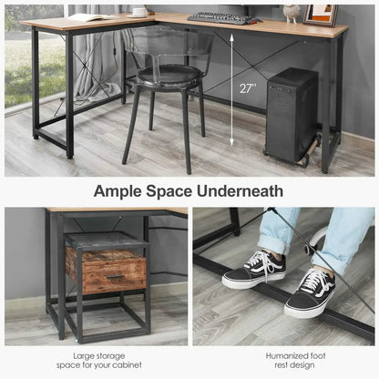 L-förmiger Schreibtisch Computer Ecke Schreibtisch Home Gaming Schreiben Studie Workstation Tisch