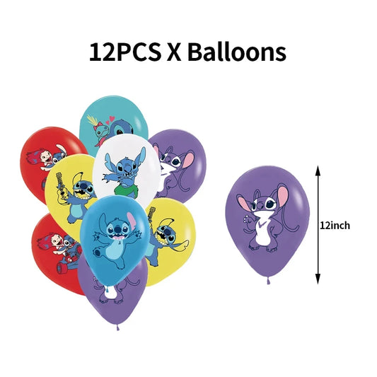 Disney Stich Geburtstag Dekorationen Einweg Geschirr Teller Serviette Stroh Tischdecke Folie Ballon Party Liefert Kinder Geschenke.
