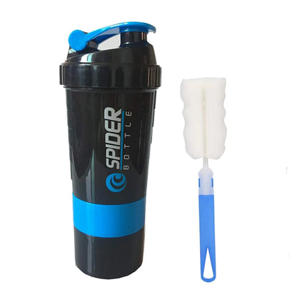 3 Layers Shaker Protein Bottle Powder Shake Cup Water Bottle Plastic Mixing Cup Body Building Exercise Bottle.