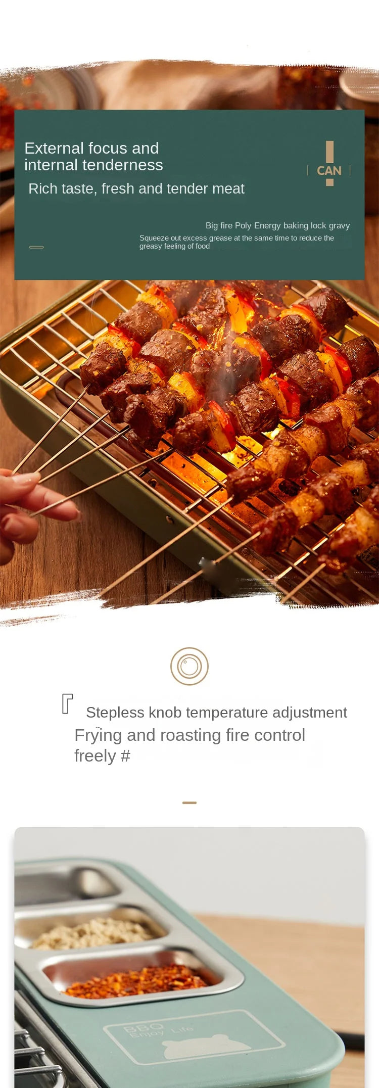 Household 220v Electric Oven Household Self-service Barbecue Oven Barbecue Mutton Kebabs Korean Small Multi- Function Indoor La.
