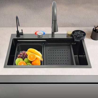 Edelstahl Rechteckige 68*45*21 cm Küche Waschbecken Große Single Slot Wasserhahn Set Seifenspender Tasse Waschmaschine