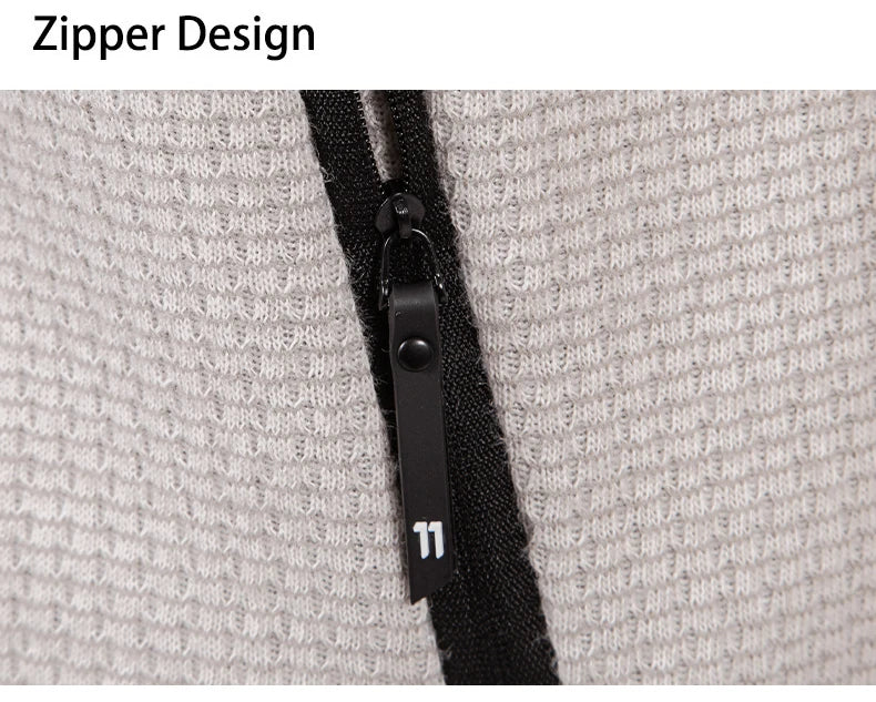 Winter men's sweater knit sweater jacket, men's cardigan hooded Slim padded sweater.