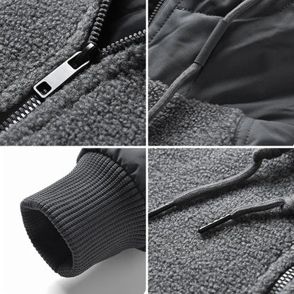 Outdoor Hiking Jacket Winter Fleece Windproof Camping Fishing Hooded Jacket Male Thick Warm Trekking Climbing Skiing Casual Coat.