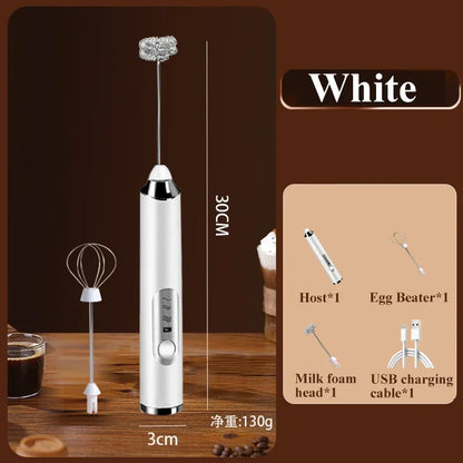 High Quality Electric Milk Frother Foam Maker Handheld USB Rechargeable Foamer High Speeds Drink Mixer Coffee Frothing Wand