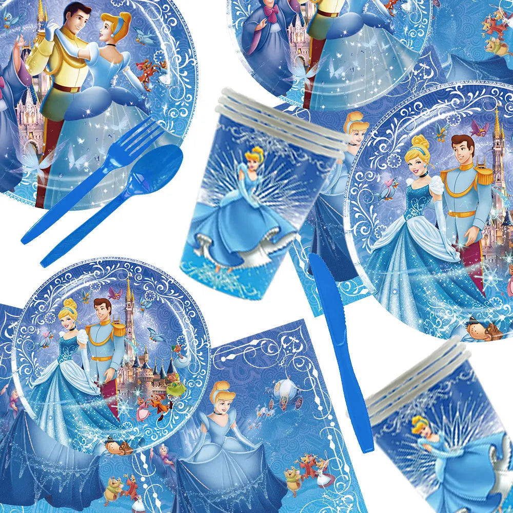 Disney Cinderella Geburtstag Dekoration Party Liefert Hintergrund Geschirr Set Luftballons Dekoration Party Gefälligkeiten Für Kinder Geburtstag.