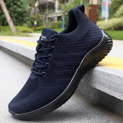 Men's Solid Lace-Up Casual Shoes, Lightweight Outdoor Sports Shoes Suitable for All Seasons Training and Exercise, Lightweight, Breathable and Non-Slip, Ideal for Leisure Walking Enthusiasts.