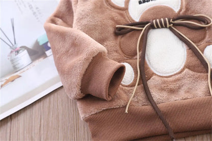 3PCS Winter Autumn Toddler Baby Boys Girls Clothes Baby Sweaters Coat +Pants +Hooded Vest Outfit Set Infant Warm Clothing Suits.