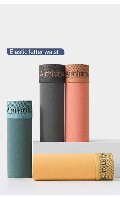 4Pcs Männer Unterwäsche Sportliche Boxer Plus Größe Jugend Boxer Shorts Bequeme Atmungsaktive Flache Hosen männer Quadratische Höschen Slip geschenk