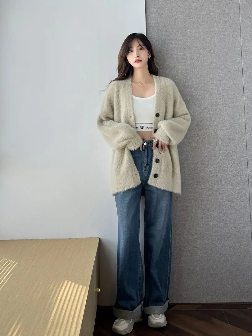 Winterkleidung für Damen, Strickjacke, koreanische Mode, Herbst 2022, modische Damenbekleidung, Neuankömmlinge, Vintage-Strickwaren, Langarm-Top