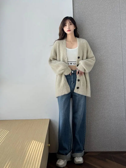 Winterkleidung für Damen, Strickjacke, koreanische Mode, Herbst 2022, modische Damenbekleidung, Neuankömmlinge, Vintage-Strickwaren, Langarm-Top