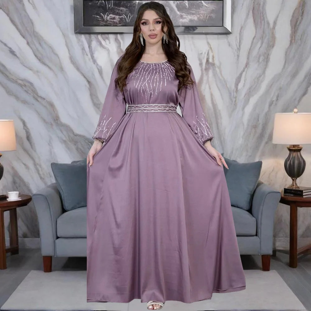 Abendkleider Arabische Lange Robe Stickerei Muslimische Frauen Party Jalabiya Eid Ramadan Marokko Dubai Abayas Kaftan Islam Vestidos Neue
