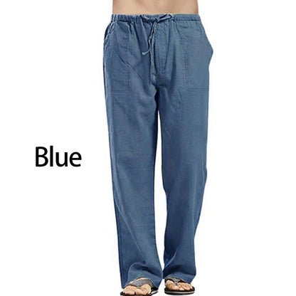 Spring Linen Wide Men Pants Korean Trousers Oversize Cotton Streetwear Male New Yoga Pants Casual Men Clothing Sweatpants.