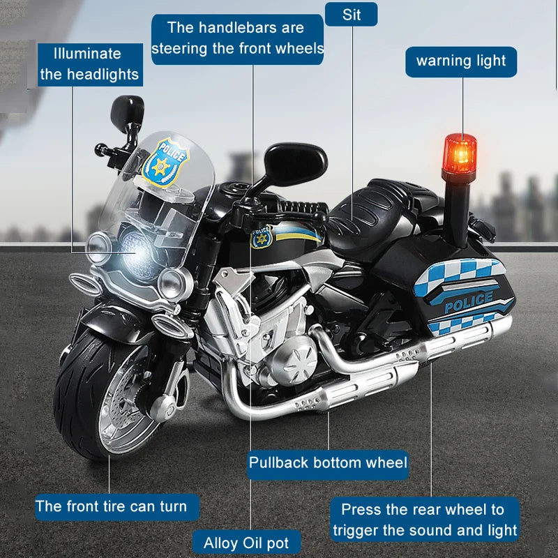 1:12 Sound Light Motorcycle Alloy+Plastic Moto Car Model Diecast Play Vehicles Decoration Collection Boy Toys For Children Gift.