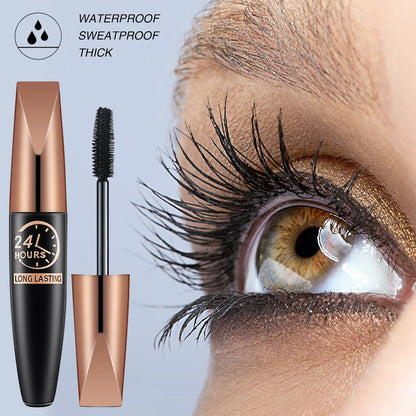 Silk Fiber Black Mascara Makeup Waterproof Lasting Lengthens Eyelashes Extension Non-smudge Anti-sweat Mascara Makeup Cosmetics.