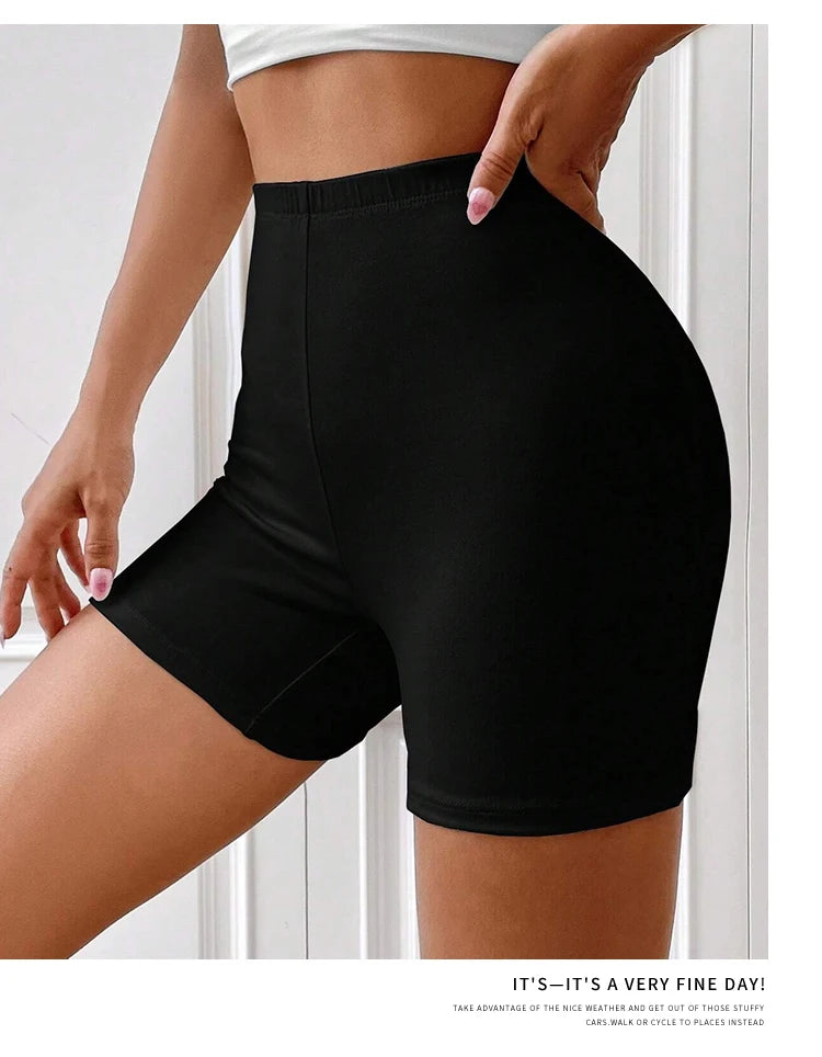 Solid Color Women Tight Pants Breathable Comfortable Versatile Elastic Pants Fashion Cool Summer Shorts Casual Sport Pants.