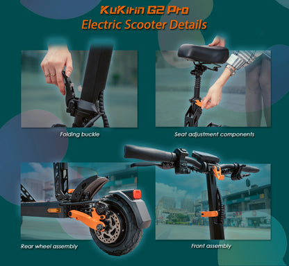 KuKirin G2PRO Foldable Adult Electric Scooter, E-Scooter, 45km/h Electric Kick Scooter, 600W Skateboards, 48V 15.6Ah Kickboard.