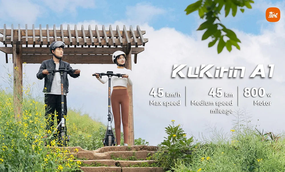 Kukirin A1 800W Motor 2025 Folding Electric Scooter 48V 13Ah Battery 10 inch Vacuum Tire 45 km/h Max Speed 45km Range.