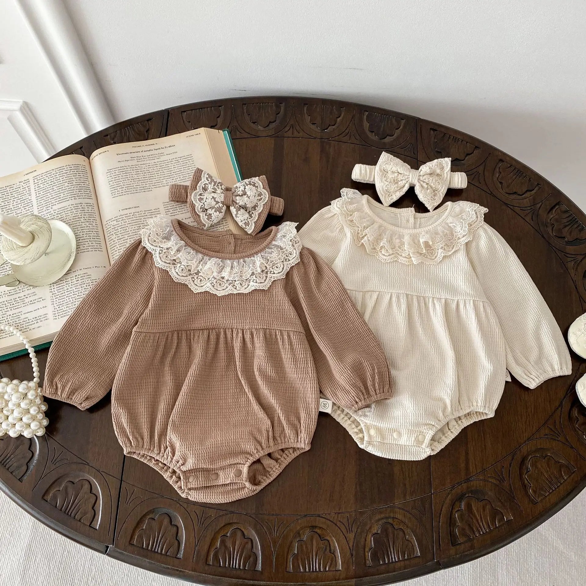 2PCS MILANCEL Frühling Baby Kleidung Spitze Kragen Säuglings Body Ein Stück Kleinkind Niedliche Prinzessin Outfit Kleidung für Neugeborene.