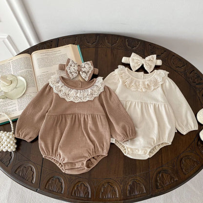 2PCS MILANCEL Frühling Baby Kleidung Spitze Kragen Säuglings Body Ein Stück Kleinkind Niedliche Prinzessin Outfit Kleidung für Neugeborene.