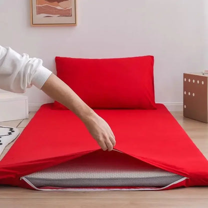 WASART 360° fully enclosed with zipper mattress protector cover couple/student single double bed sheet protection pad king size.