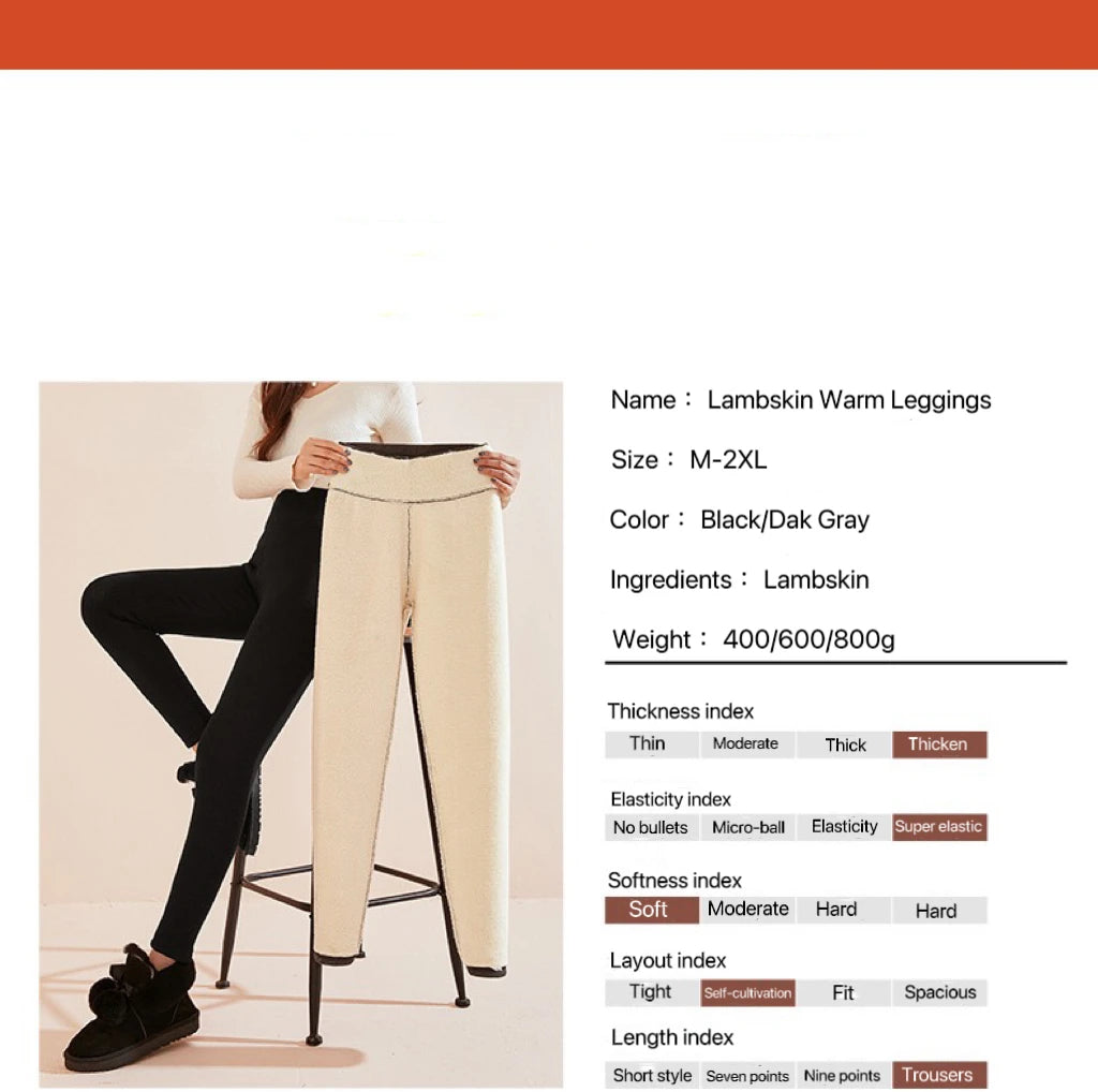 1pcs Winter Leggings Women Cotton Extra Thick Warm Pants Fashion Thermal Legging Slim Black Elastic High Waist Solid Leggings.