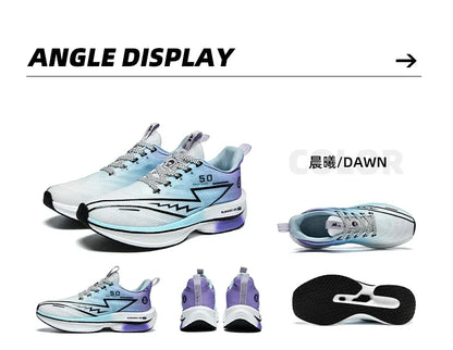 Men Sport Shoes Professional Cushioned Carbon Plate Running Shoes Breathable Lace-up Casual Sneakers Marathon Athletic Footwear