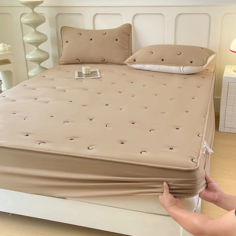 Thicken Bedspread Elastic Bed Cover Simple Style Bed Linen Queen/King Size Mattress Covers 매트리스 커버	 (No Pillowcase).