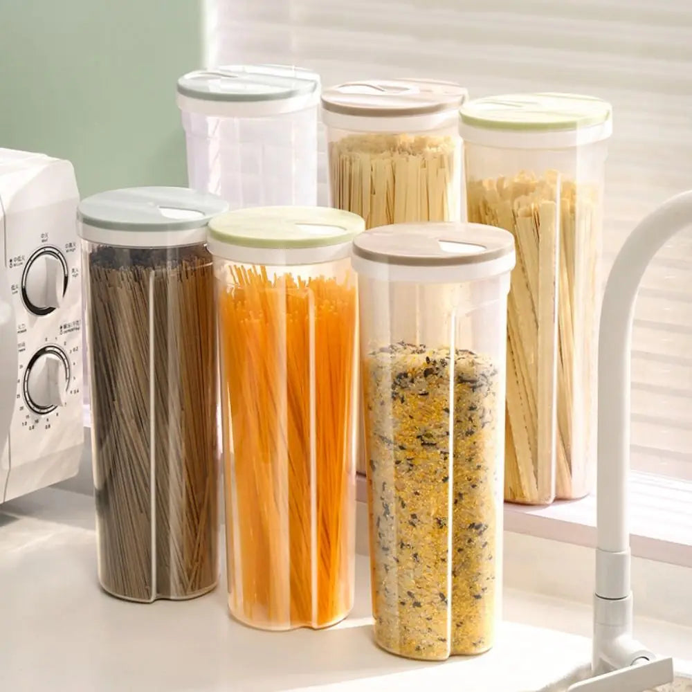 Large Capacity Noodle Container Convenient To Use Grain Storage Box Sealed Cans Transparent Moistureproof.