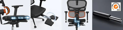 Newtral Stuhl Pro nt002 adaptive untere Rückenlehne ergonomischer Stuhl, verstellbare Armlehne Kopfstütze Fuß stütze, 4d Mesh