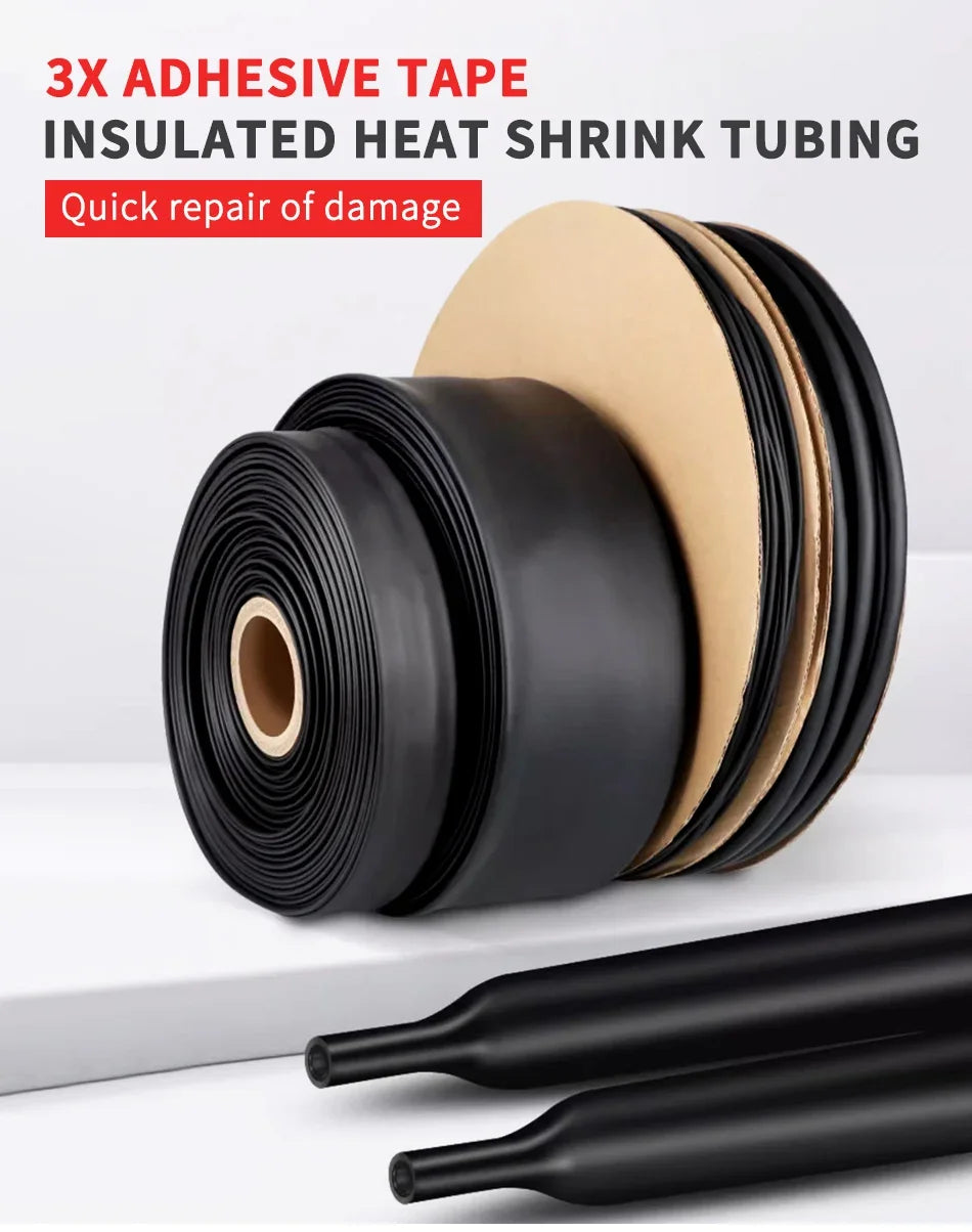 100 Meters/10M Diameter 2.4~25.4mm 3:1 Ratio Adhesive Lined Heat Shrink Tubing Waterproof Wire Wrap Insulated Lined Cable Sleeve.
