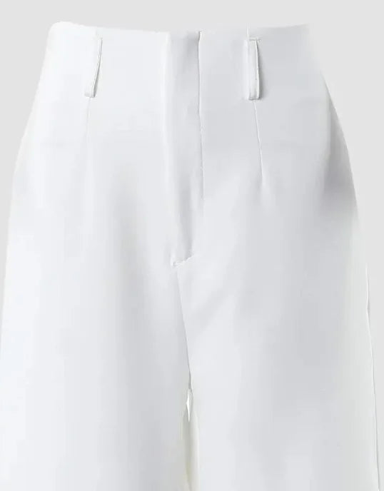 Summer Sexy 2 Piece Set Women V-Neck Strap Shirred Slim Crop Top & Lace-up Wide Leg Pants Sets Elegant Holiday Lady Suit.