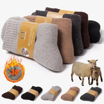 4Pairs/Lot Men's Winter Super Thick Thermal Socks Wool Men Women Solid High Quality Merino Wool Socks Cold Snow Warm Wool Socks.