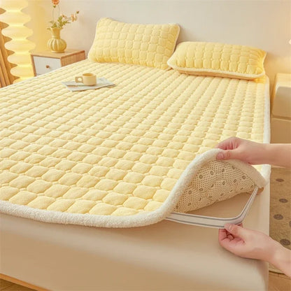 2024 New Class A Thickened Milk Fleece Mattress Winter Warm Fleece Bed Cover Student Dormitory Mat Quilt