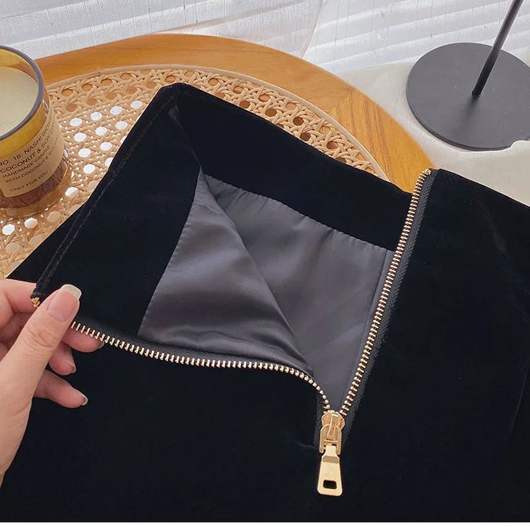 Autumn Winter High Waist Velvet Wide Leg Shorts Women Chic Double Breasted Short Pants Fashion Sexy Bottoms Casual Ropa Mujer.